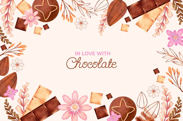 Watercolor world chocolate day background