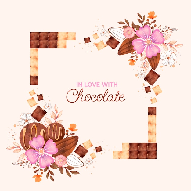 Free vector watercolor world chocolate day celebration illustration