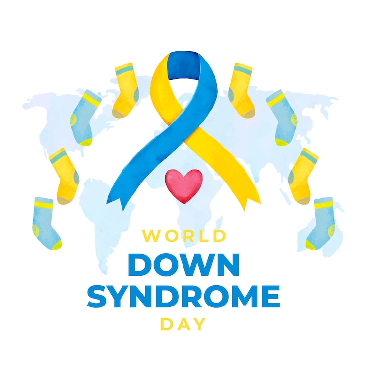 Free Vector watercolor world down syndrome day