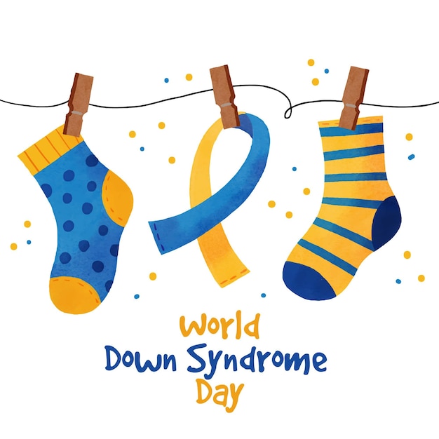 Free vector watercolor world down syndrome day