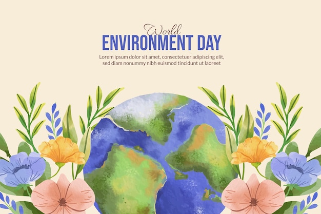 Free vector watercolor world environment day background