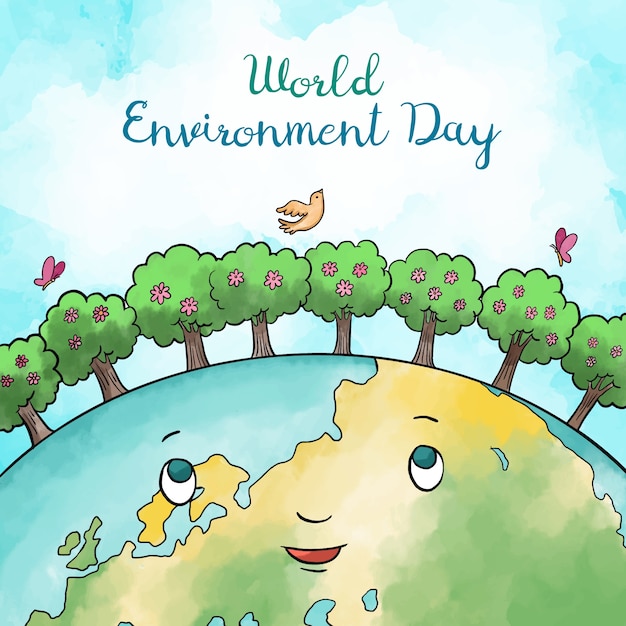 Free vector watercolor world environment day