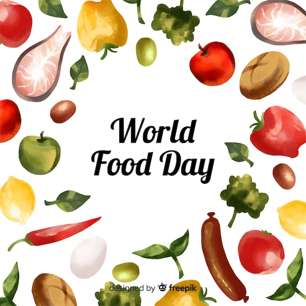 Watercolor world food day