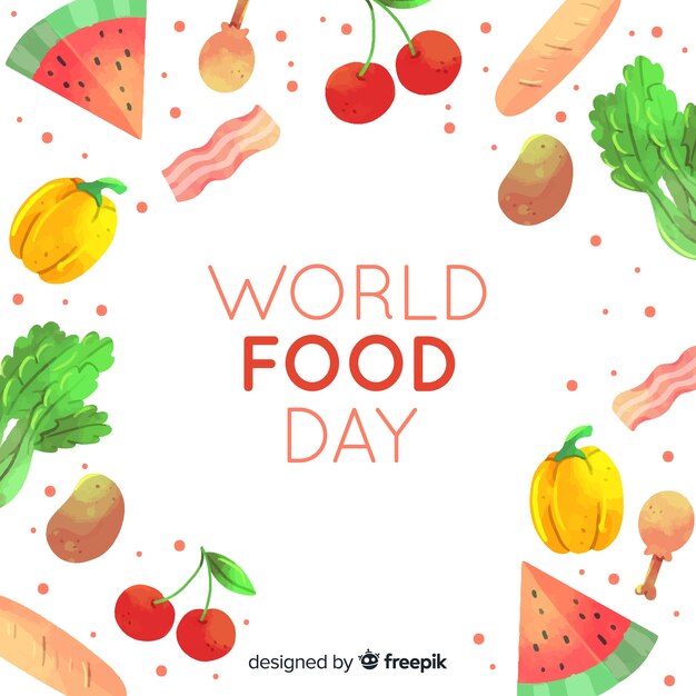 Watercolor world food day