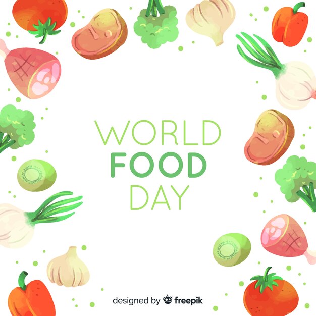 Watercolor world food day