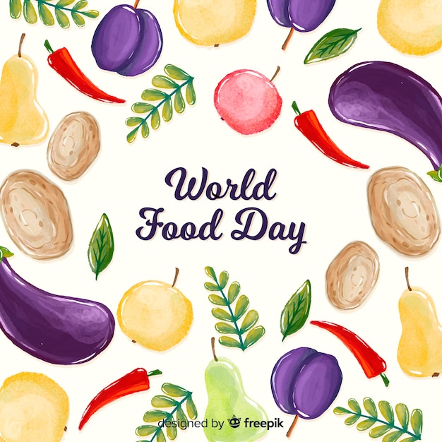 Watercolor world food day