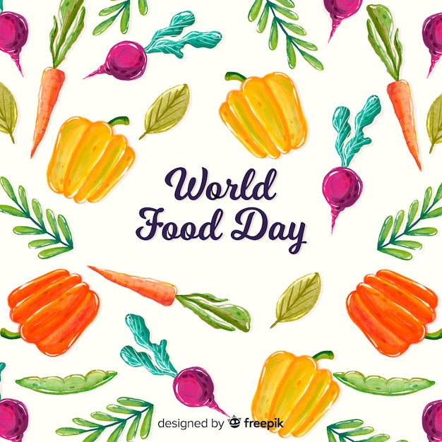 Watercolor world food day