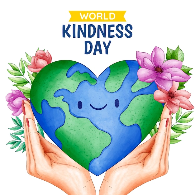 Watercolor world kindness day illustration