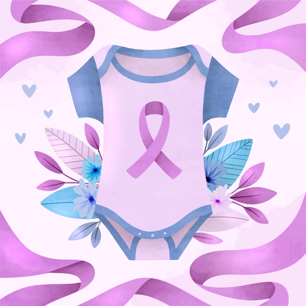 Watercolor world prematurity day illustration