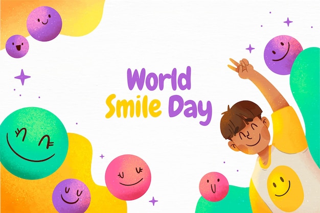 Free vector watercolor world smile day background