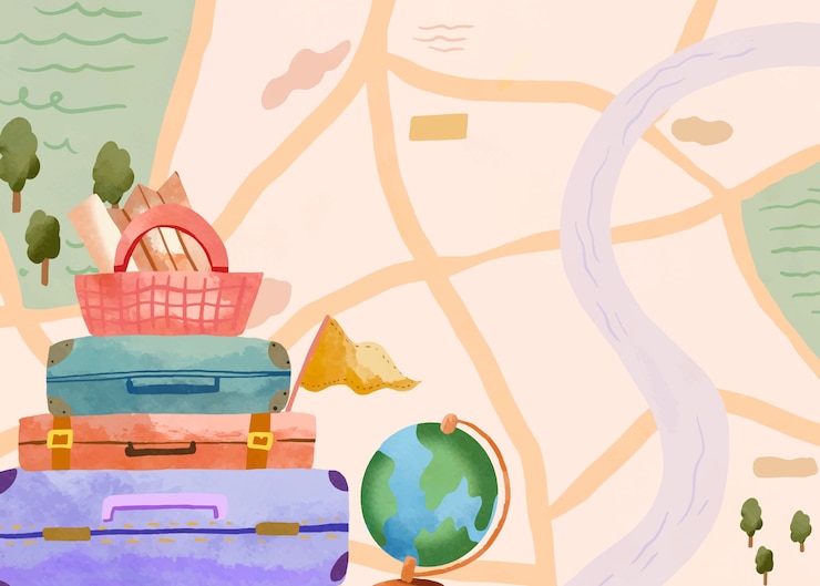 免費 Vector 水彩世界旅游日背景