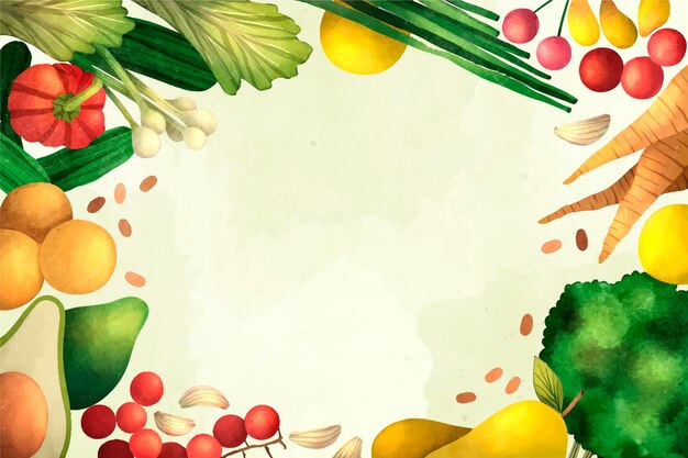 Watercolor world vegetarian day background