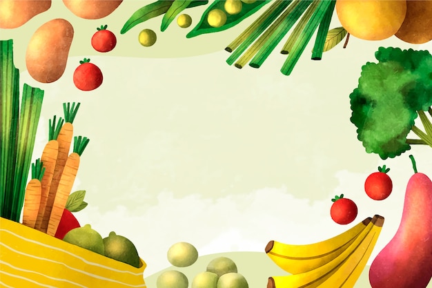 Free vector watercolor world vegetarian day background