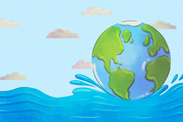 Watercolor world water day background