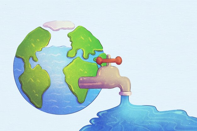 Watercolor world water day background