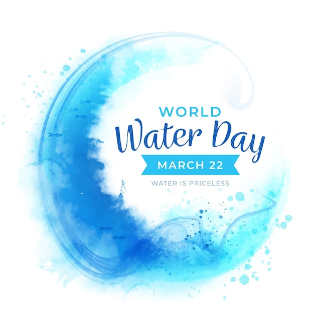無料ベクター 水彩世界水の日イベント