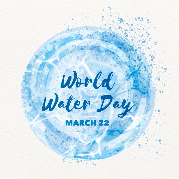 Watercolor world water day illustration