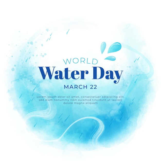 水彩世界水の日のイラスト