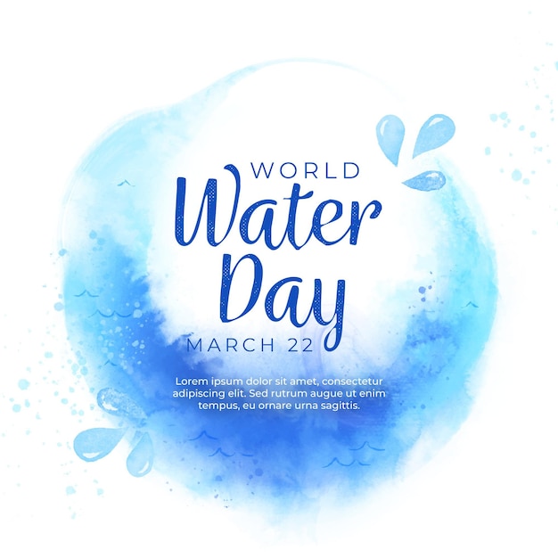 Watercolor world water day illustration