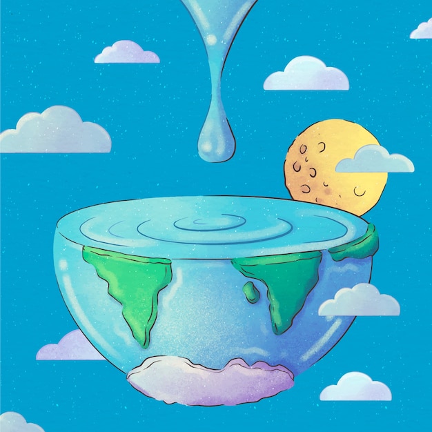 Watercolor world water day illustration