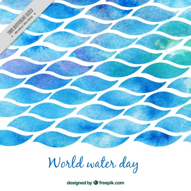 Free vector watercolor world water day sea