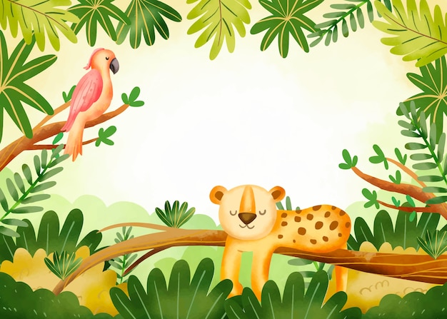 Free vector watercolor world wildlife day background