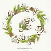 Free vector watercolor wreath for christmas