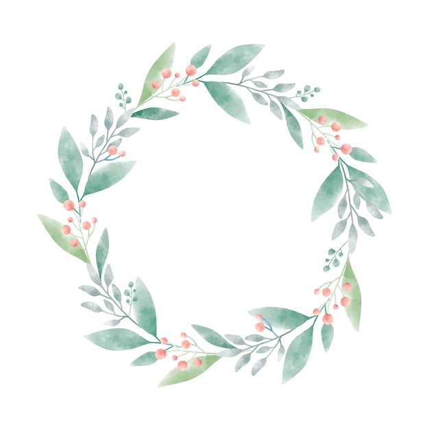 Watercolor wreath graphic vector design