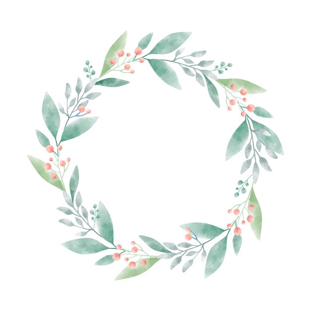 Watercolor wreath graphic vector design