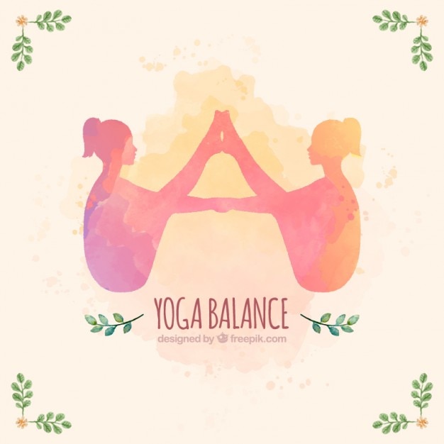 Free vector watercolor yoga cute yoga background