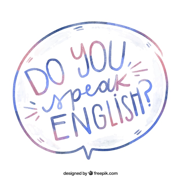 Free vector watercolor do you speak english question