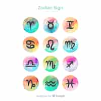 Free vector watercolor zodiac signs