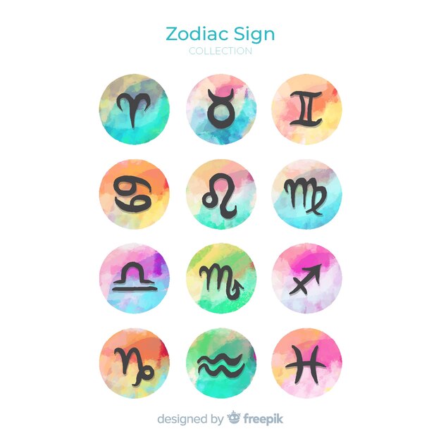 Watercolor zodiac signs