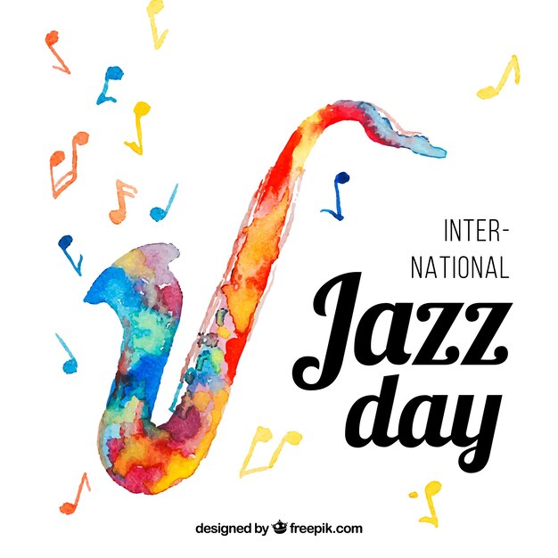 Watercolour background for international jazz day