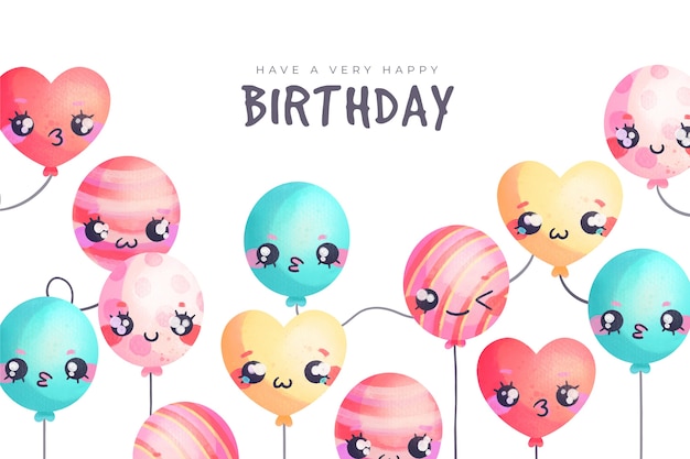 Акварельные шары на день рождения