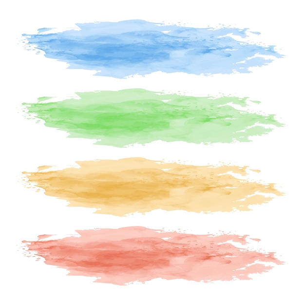 Free vector watercolour brush banners multi colour set