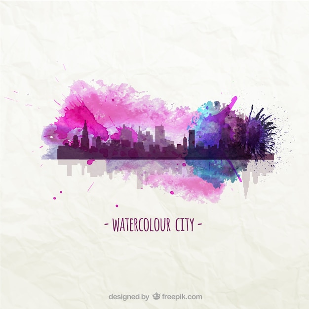 Free vector watercolour city