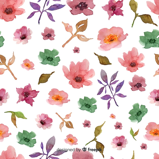 Free vector watercolour floral background on white background