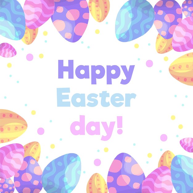 Free vector watercolour happy easter day eggs