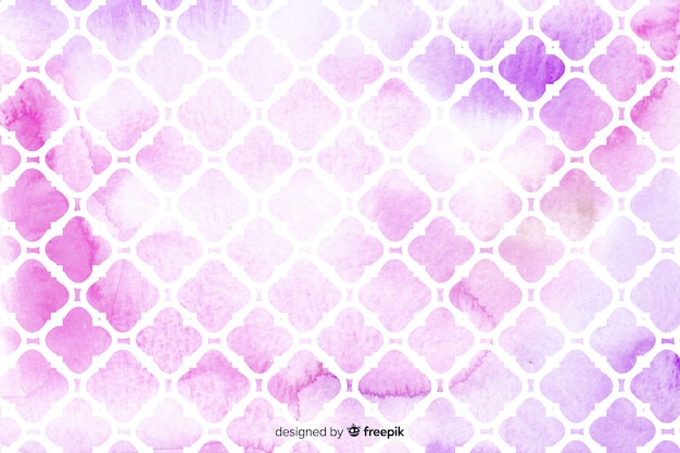 Watercolour mosaic pink tiles background