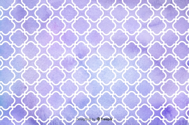 Watercolour mosaic violet tiles background
