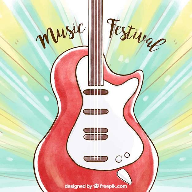 Watercolour musiс festival background