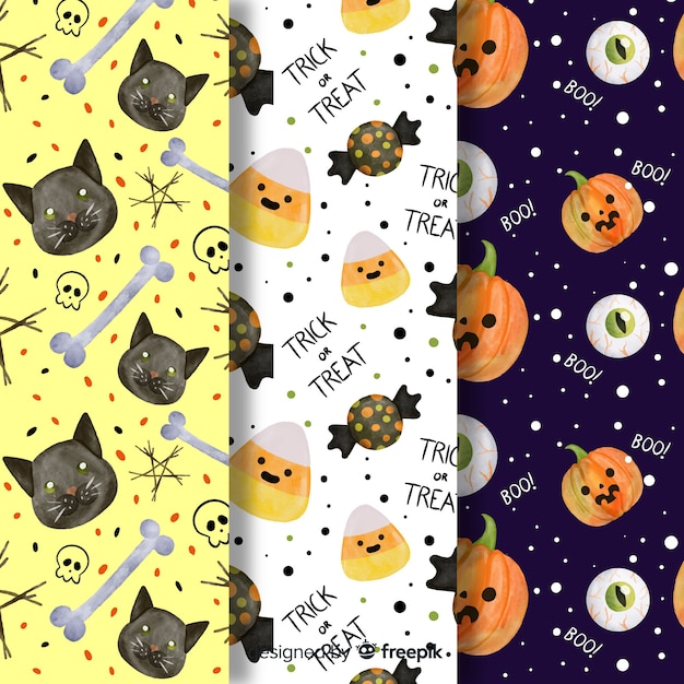 Watercolour pattern in halloween style