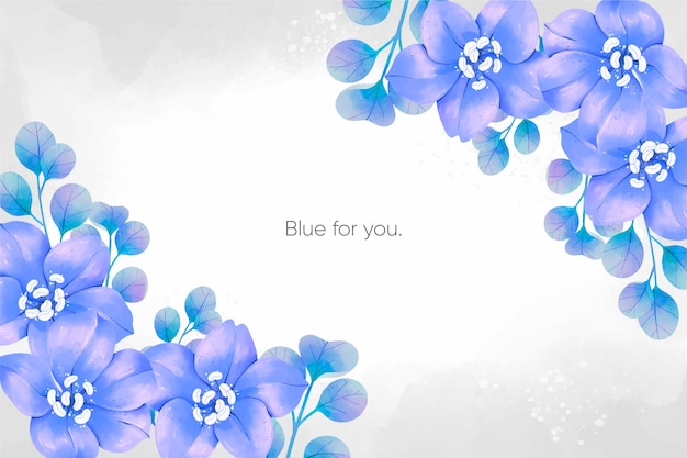 Free vector watercolour spring blue flowers background