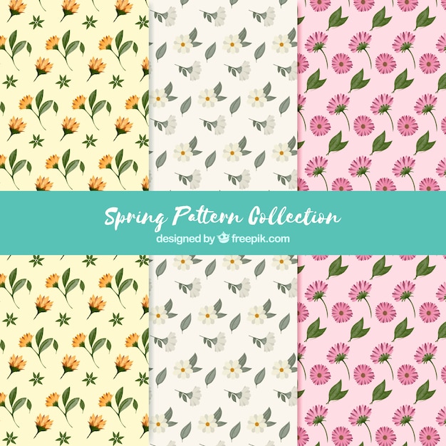 Watercolour spring pattern collection
