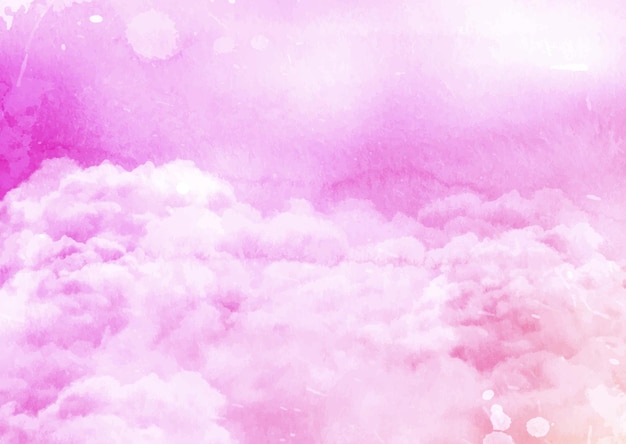 Watercolour style sugar cotton candy clouds background design