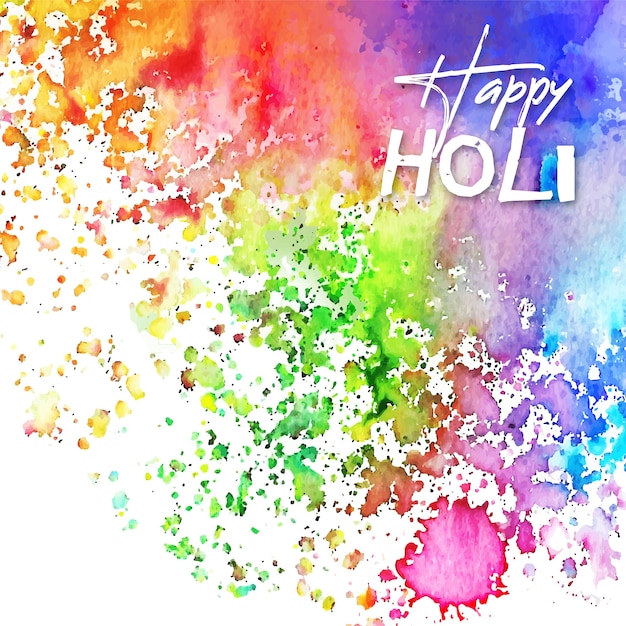 Watercolour vivid colours holi festival with stains