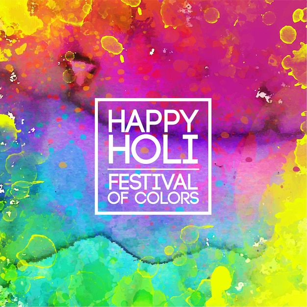 Watercolour vivid holi festival of colours