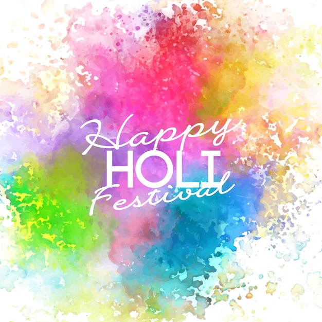 Watercolour vivid and pastel colours holi festival