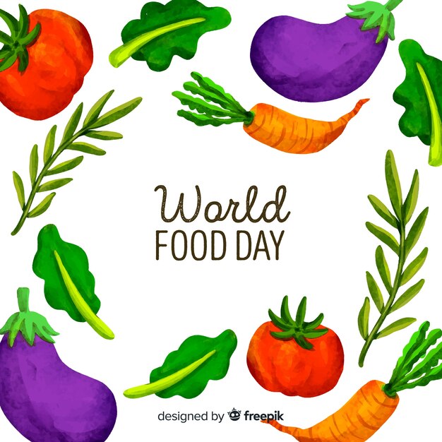 Watercolour world food day with vegetables